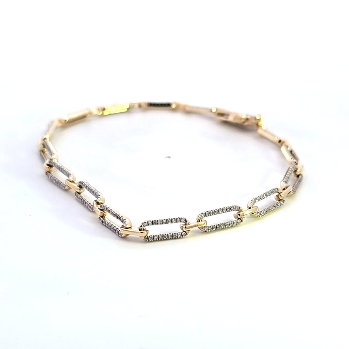 10KY Diamond Link Bracelet