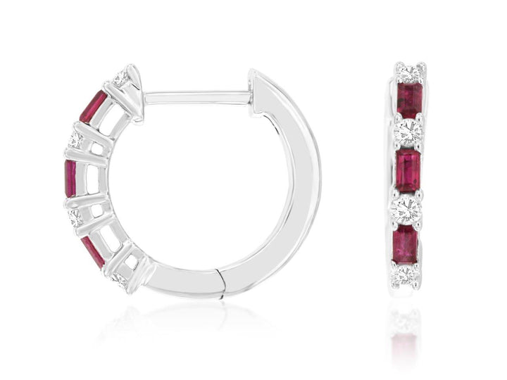 14KW Ruby and Diamond Earrings