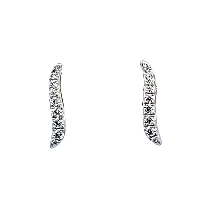 18KW Hearts on Fire Vela French Cut Pave` Diamond Climber Earrings