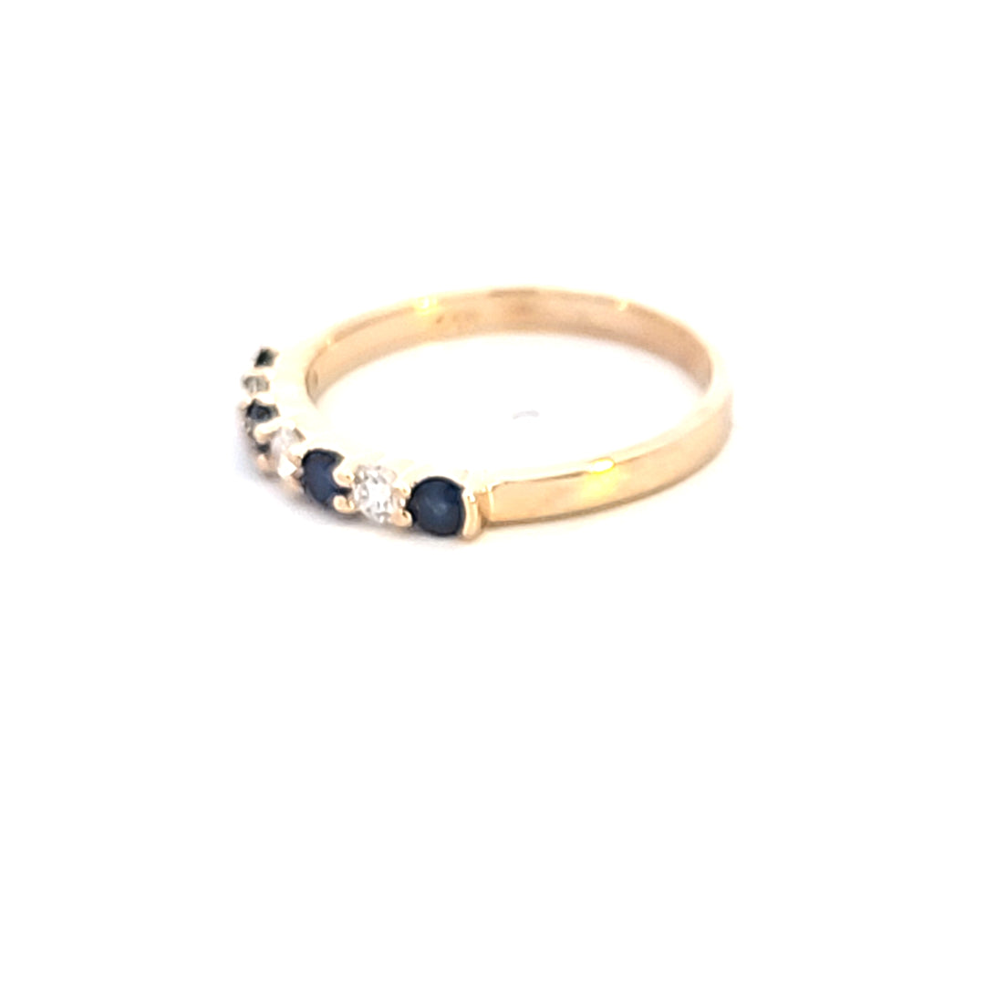 14KY Sapphire and Diamond Fashion Ring