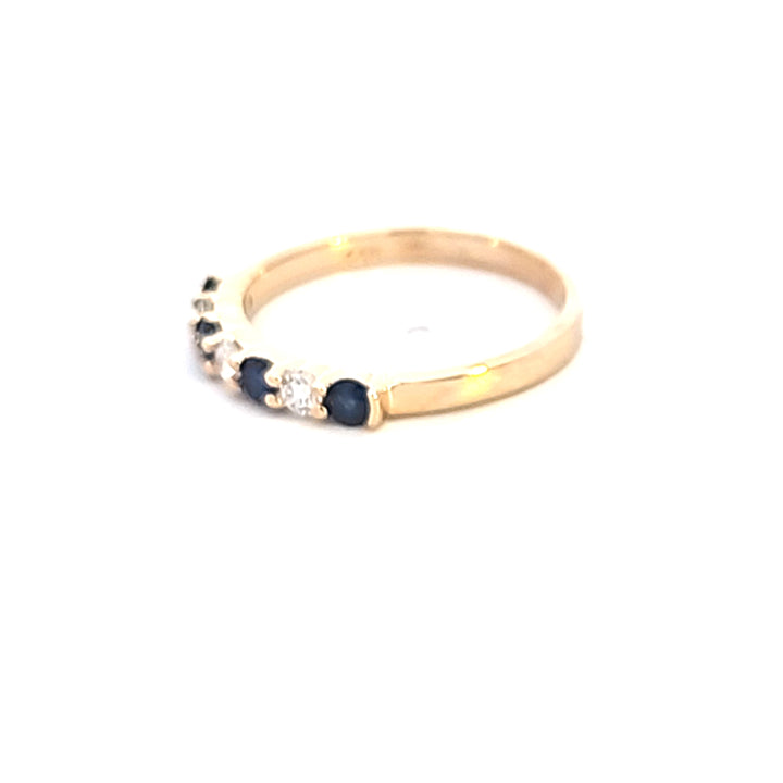 14KY Sapphire and Diamond Fashion Ring