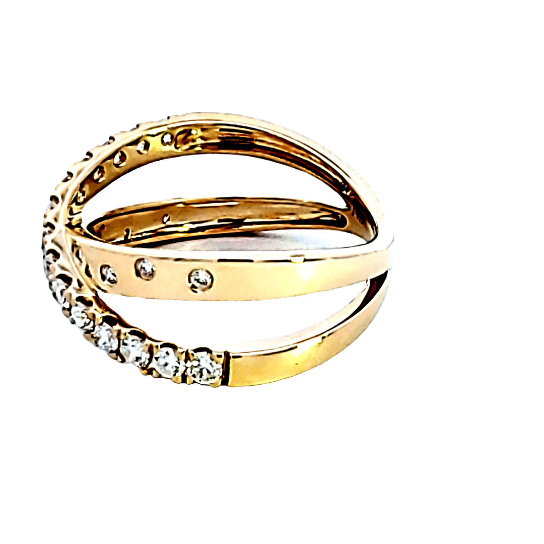 14KY Diamond Criss Cross Fashion Ring