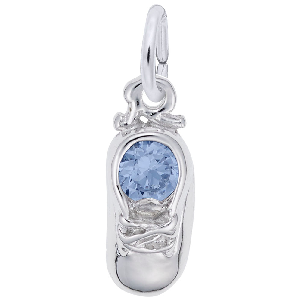 Sterling Silver March Baby Shoe Charm