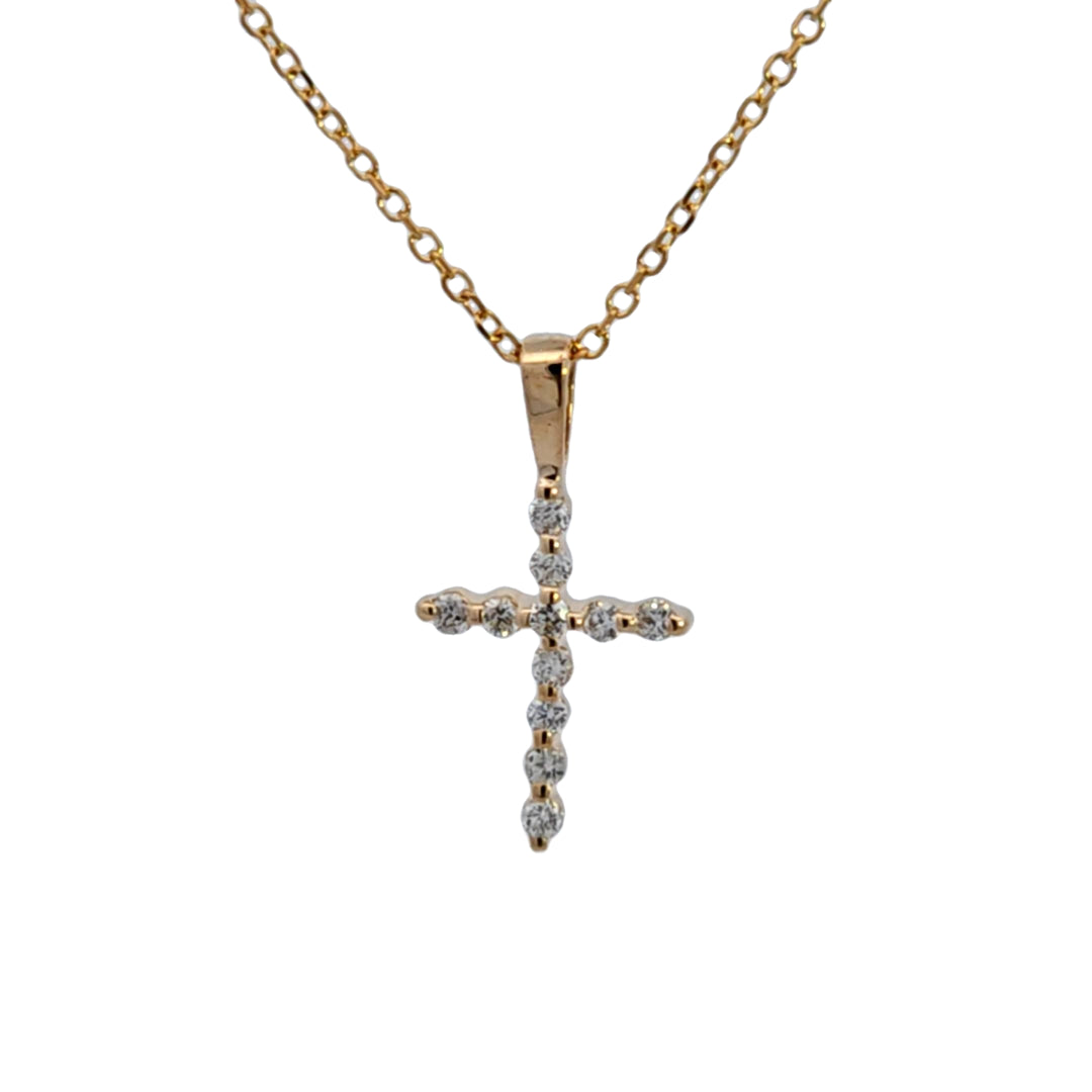 14KY Diamond Cross Pendant