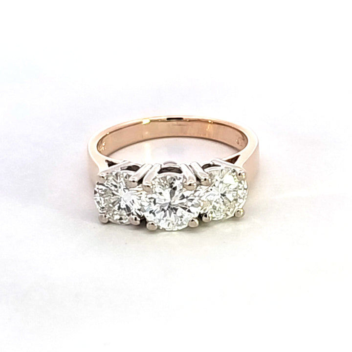 14KTT Three-Stone Diamond Estate Ring