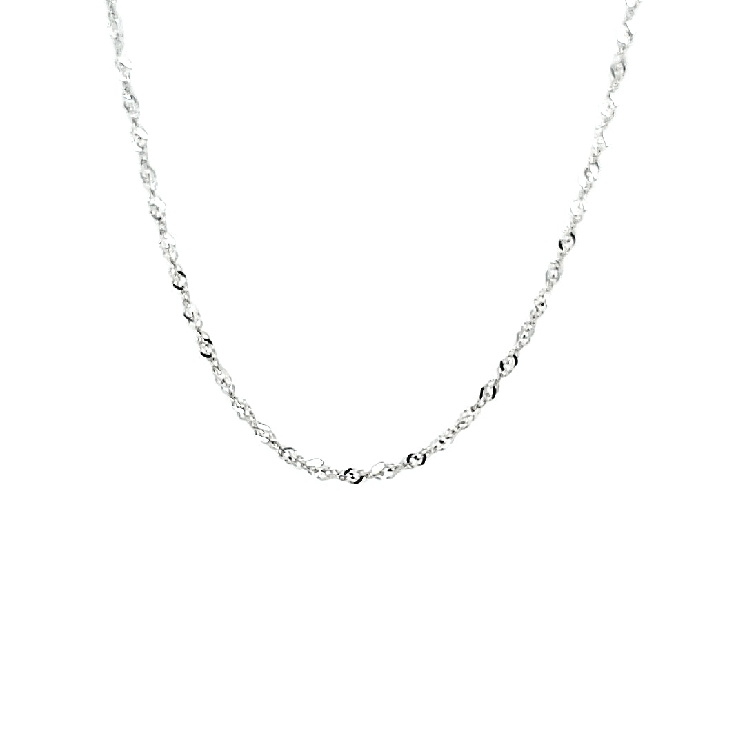 White 14 Karat Light Singapore Chain Length 18