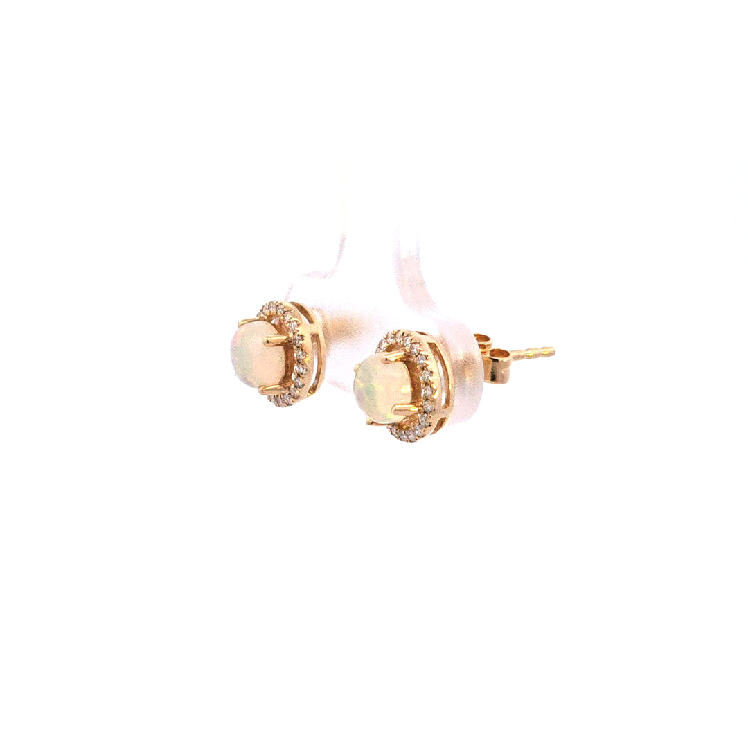 14KY Opal and Diamond Earrings