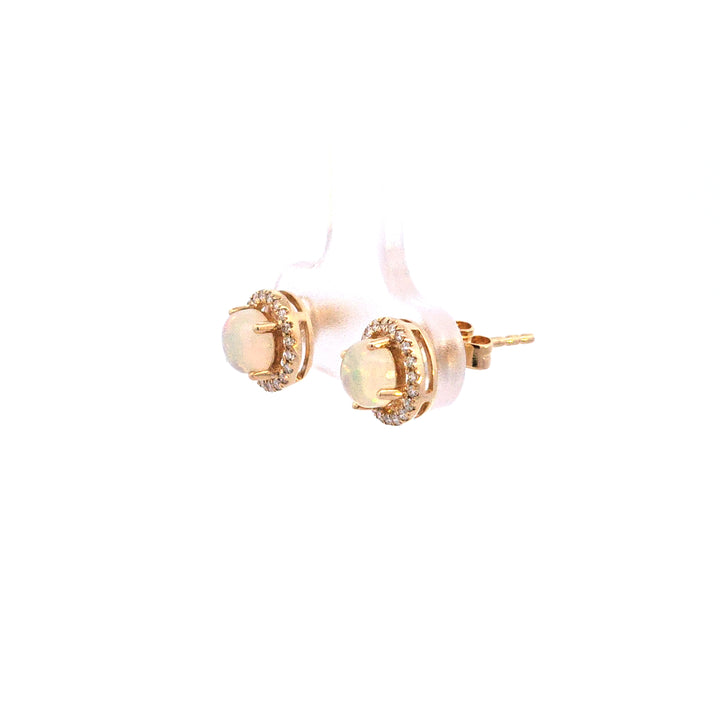 14KY Opal and Diamond Earrings
