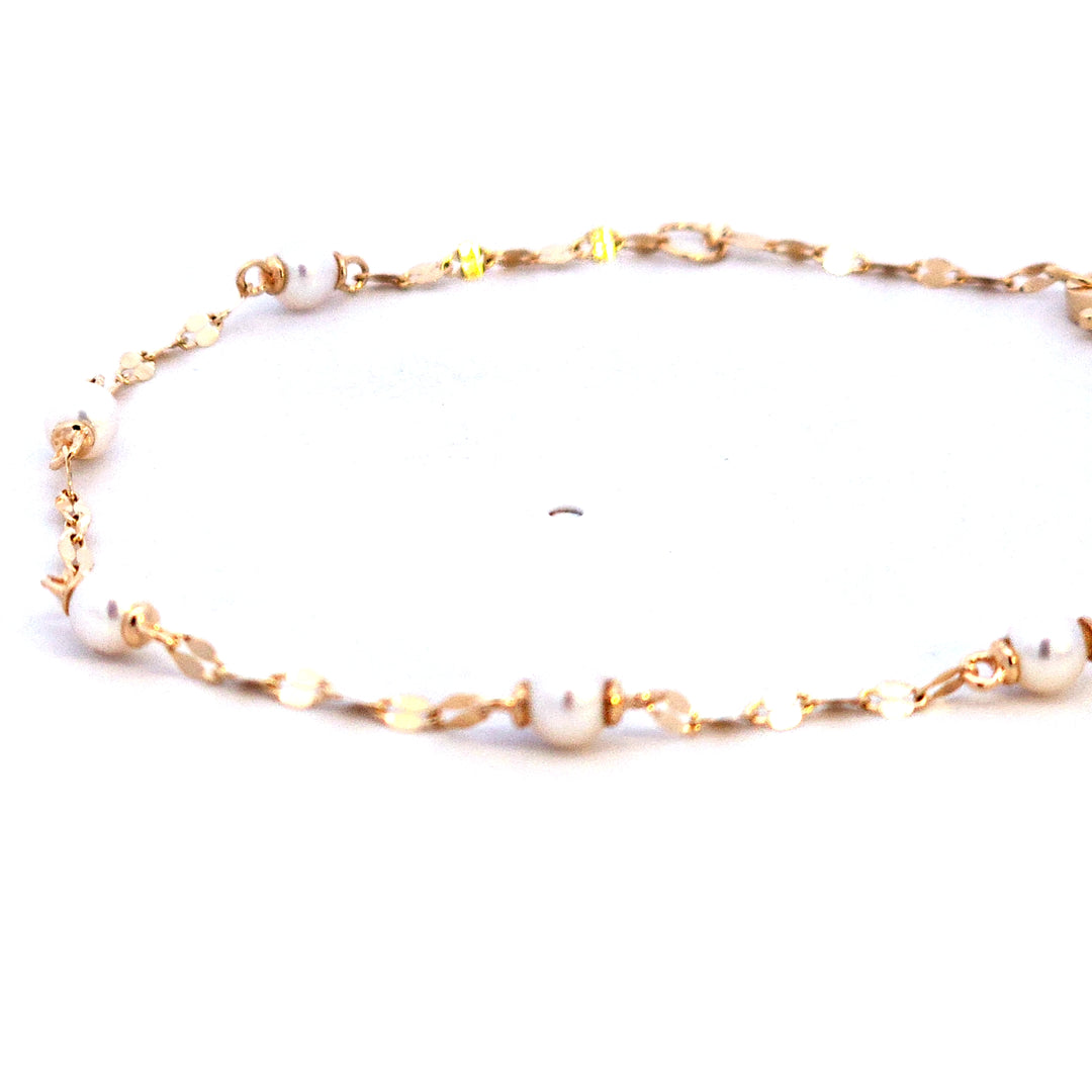 14KY Cultured Pearl Chain Bracelet