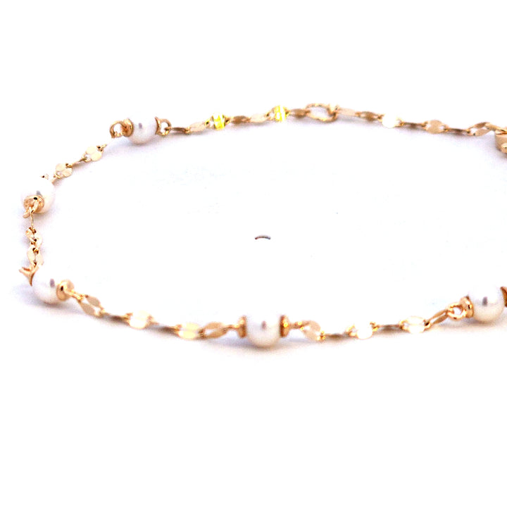 14KY Cultured Pearl Chain Bracelet