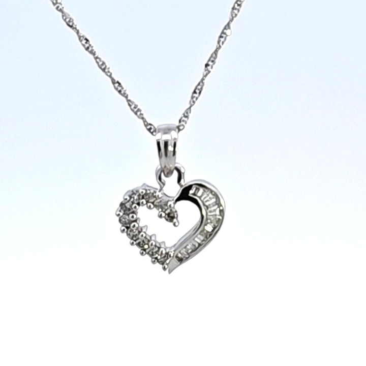 14KW Diamond Heart Pendant
