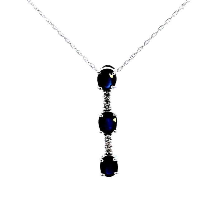 14KW Sapphire and Diamond Pendant
