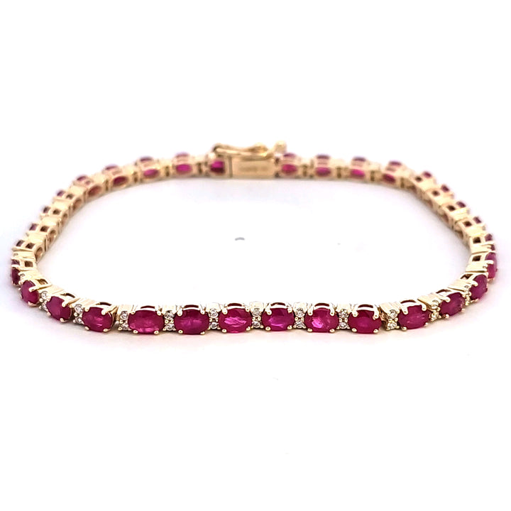 14KY Ruby and Diamond Bracelet