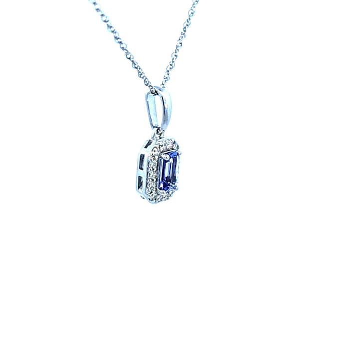 14KW Tanzanite and Diamond Pendant