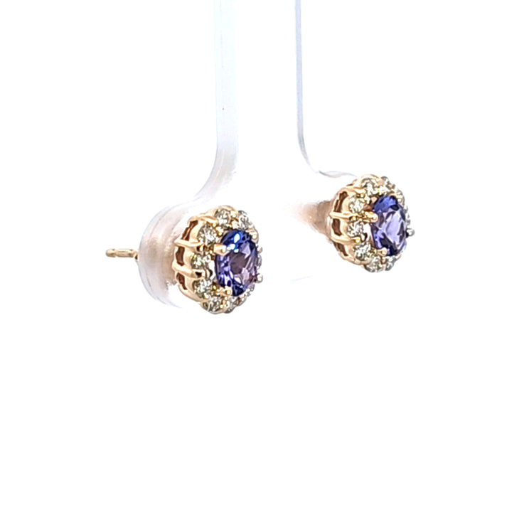 14KY Tanzanite and Diamond Earrings