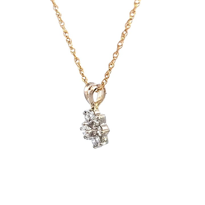 14KY Diamond Cluster Estate Pendant