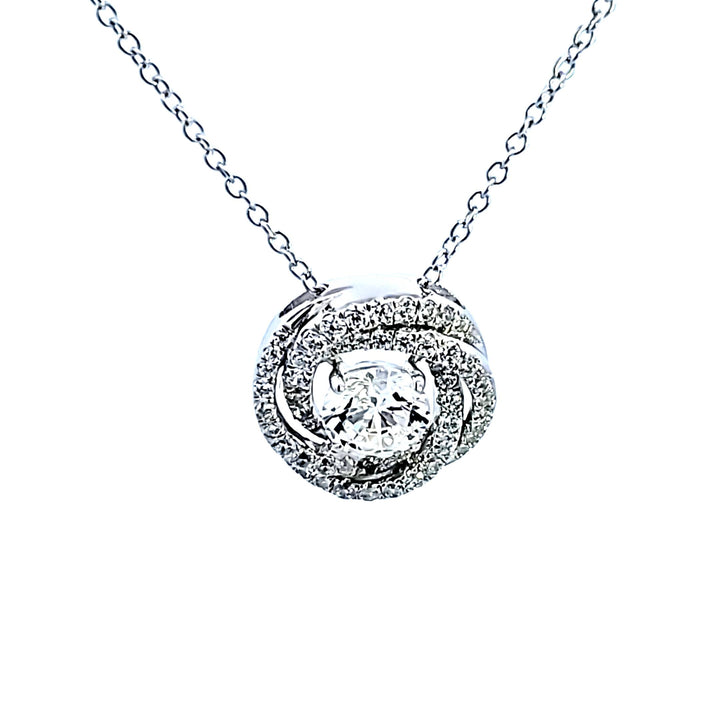 Sterling Silver CZ Swirl Pendant