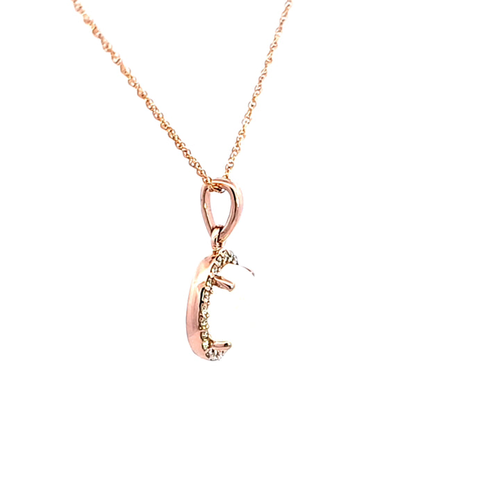 14KR Opal and Diamond Pendant
