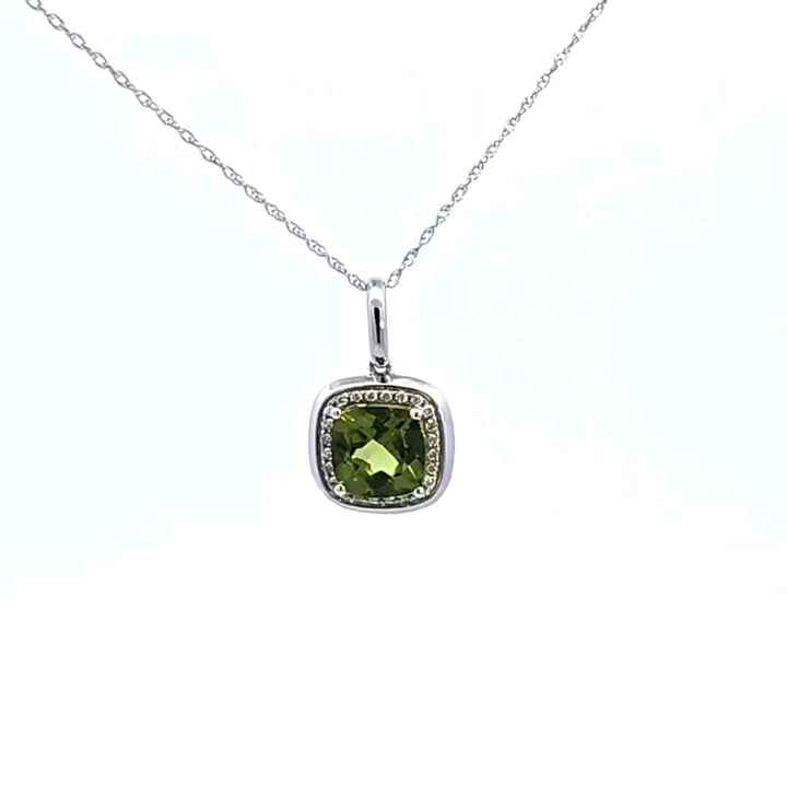 14KW Peridot and Diamond Pendant