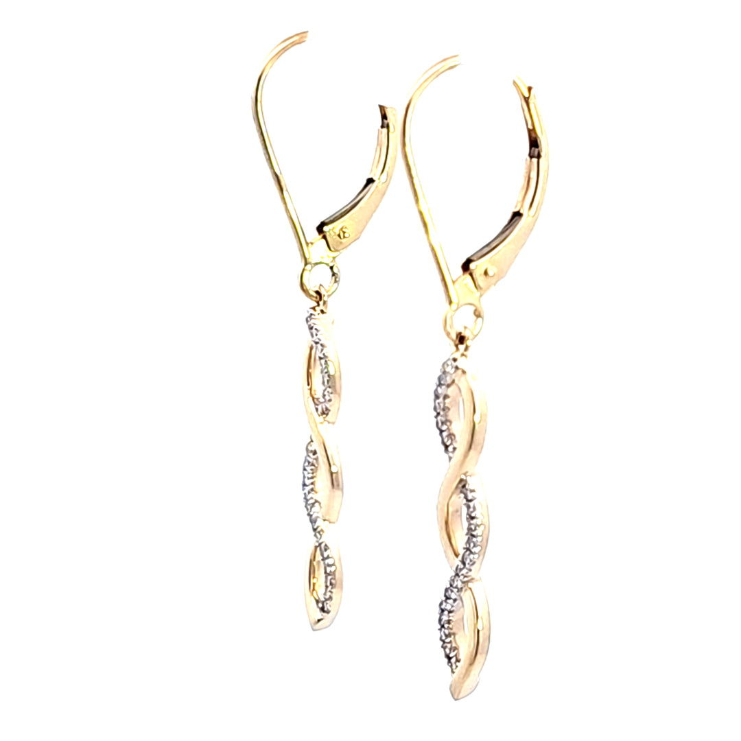 10KY Diamond Dangle Earrings