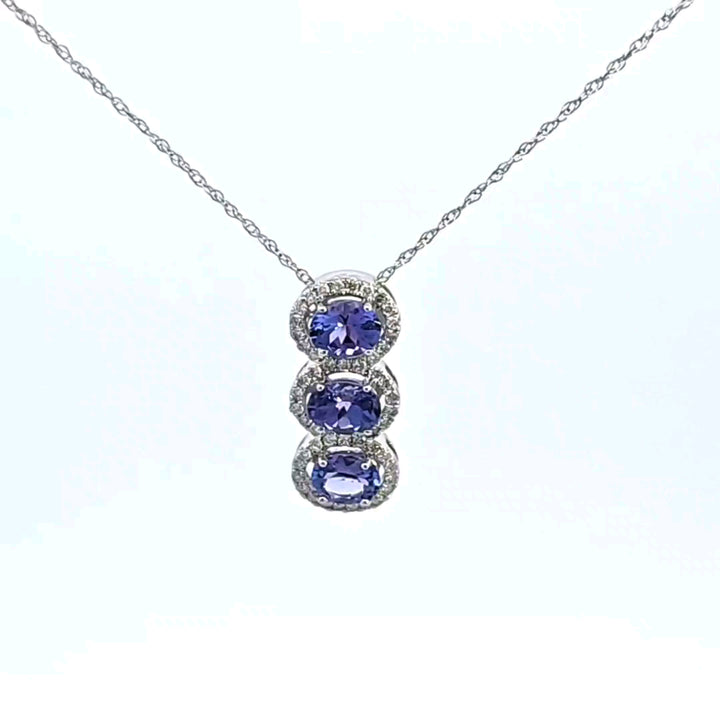 14KW Tanzanite and Diamond Pendant