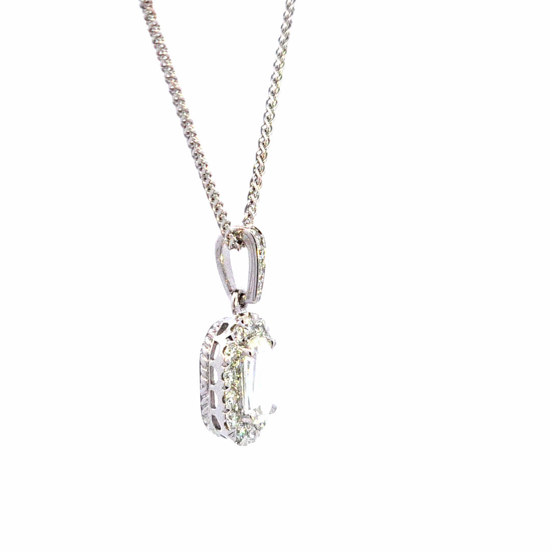 14KW Crisscut Classic Diamond Pendant Necklace