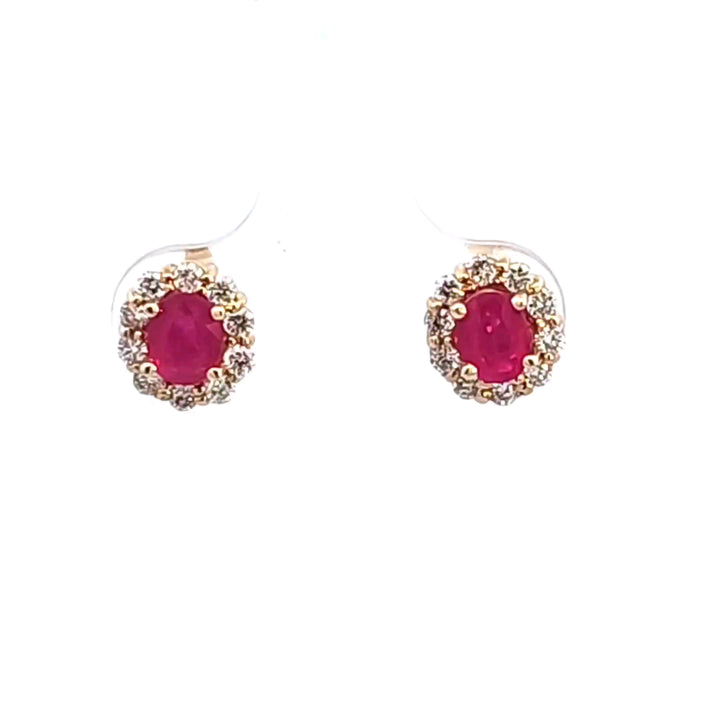 14KY Ruby and Diamond Earrings