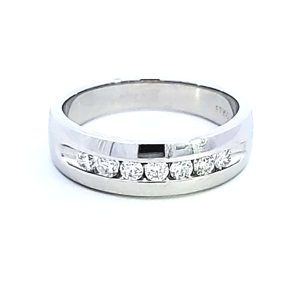 Platinum Men's Diamond Wedding Band