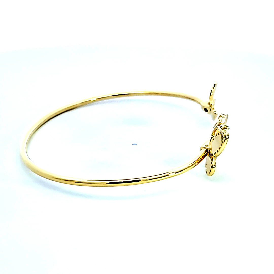 Sterling Silver and YGP CZ Butterfly Bracelet