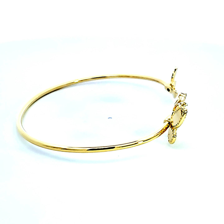 Sterling Silver and YGP CZ Butterfly Bracelet