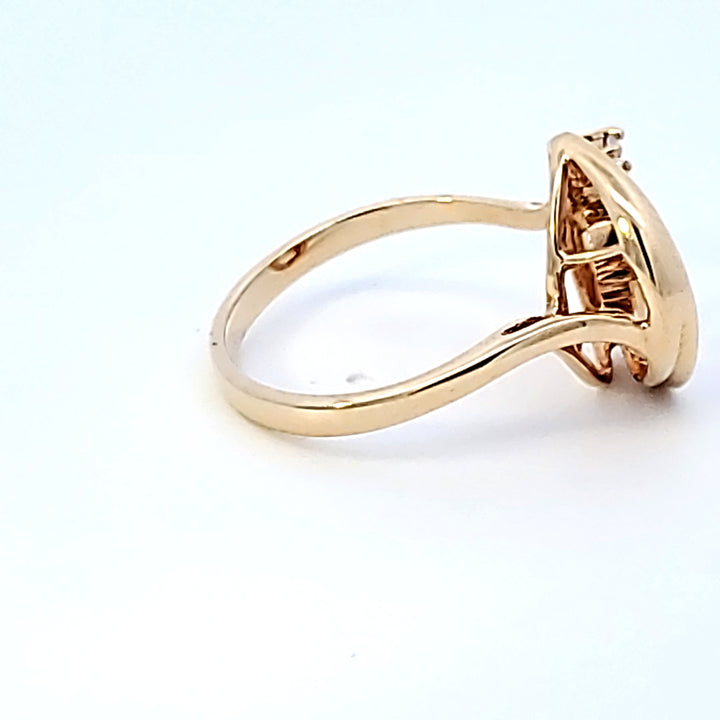 14K Yellow Gold Square Opal Ring