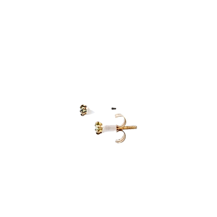 14K Yellow Gold Round Peridot Earrings