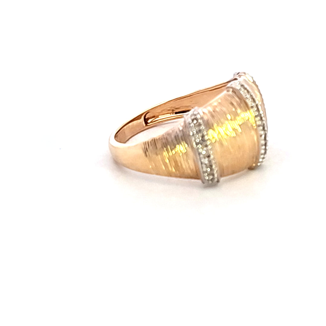 18KY Wide Estate Band With Diamond Accents