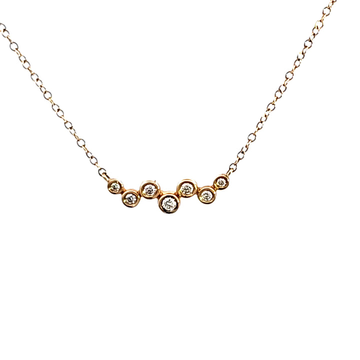 14KY Diamond Bubble Bar Necklace