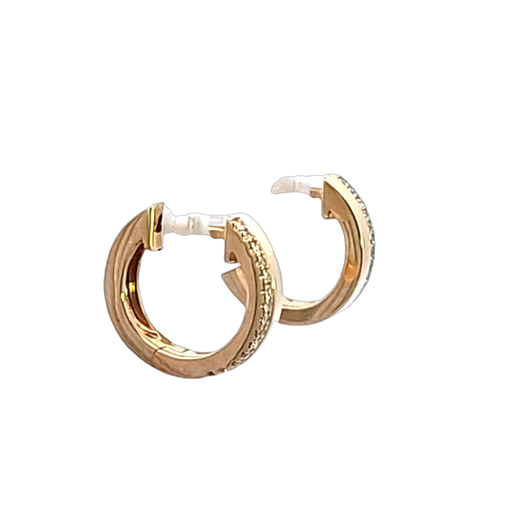 14KY Diamond Huggie Earrings
