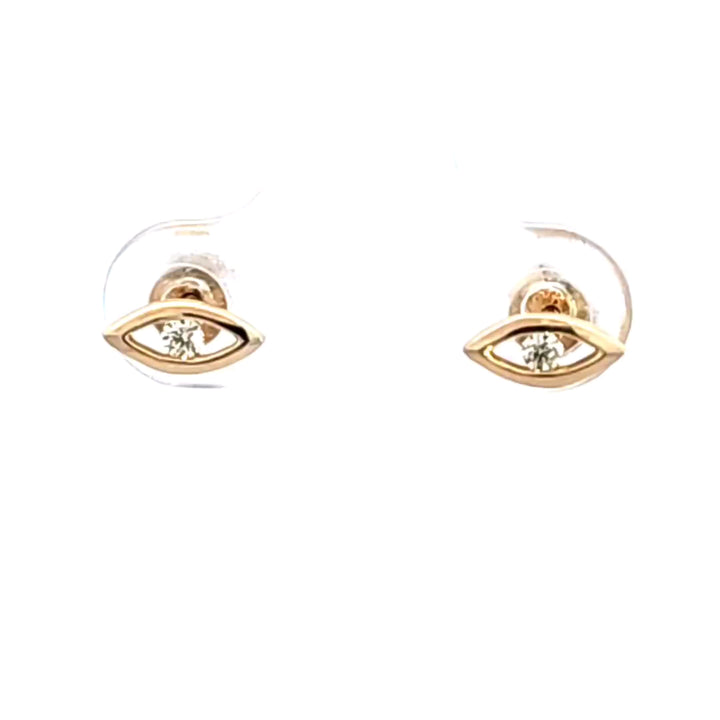 14KY Diamond Eye Shaped Earrings