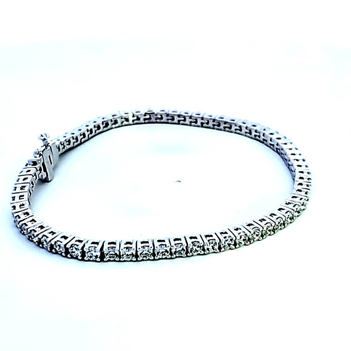 Sterling Silver and Platinum 3.50 ctw CZ Tennis Bracelet
