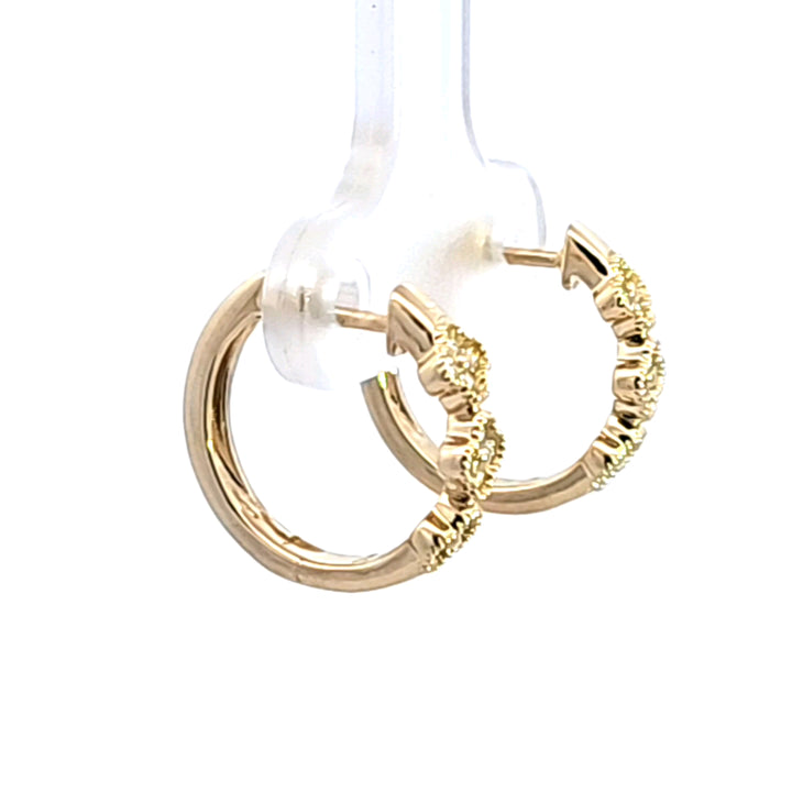 14KY Diamond Floral Earrings