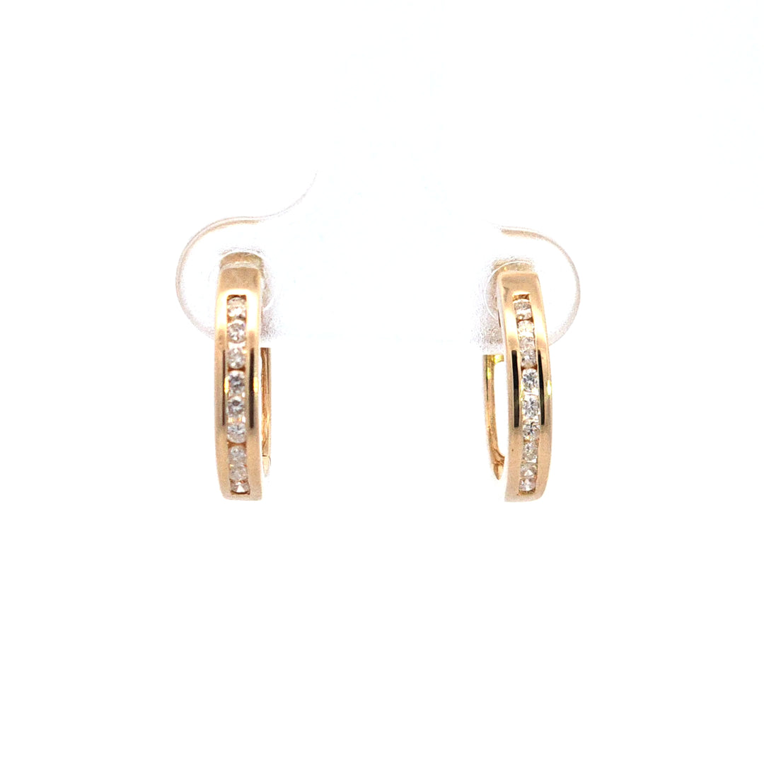 14KY Diamond Hoop Earrings