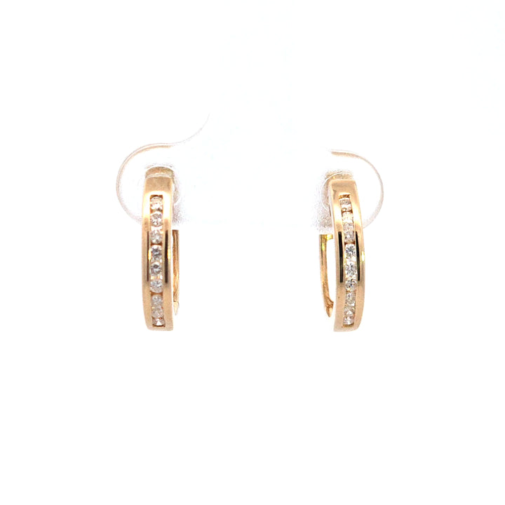14KY Diamond Hoop Earrings