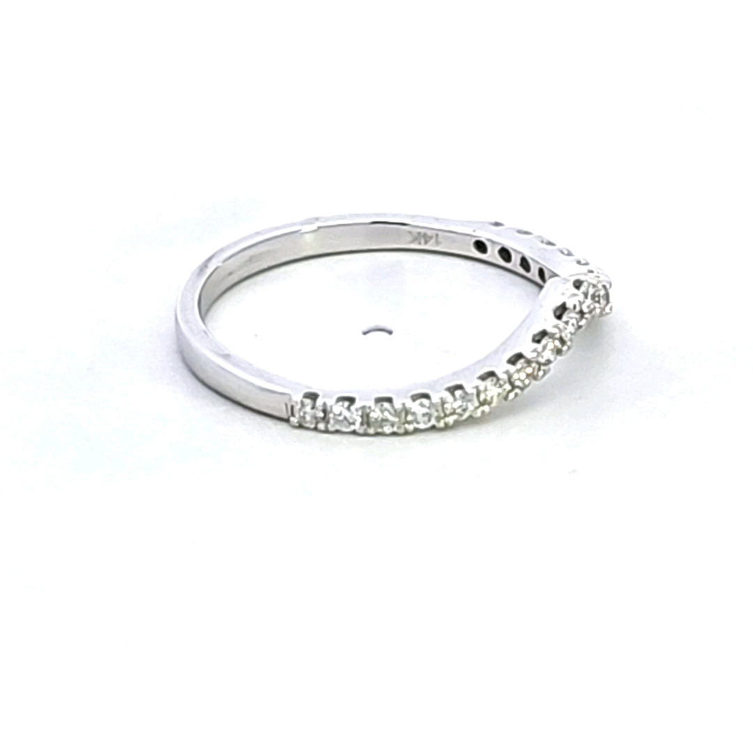 14KW Diamond Contour Wedding Band