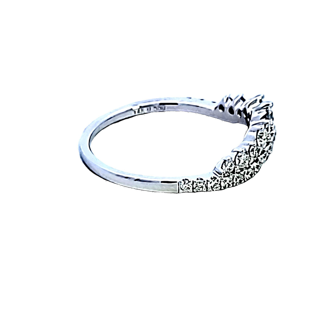 14KW Diamond Contour Wedding Band