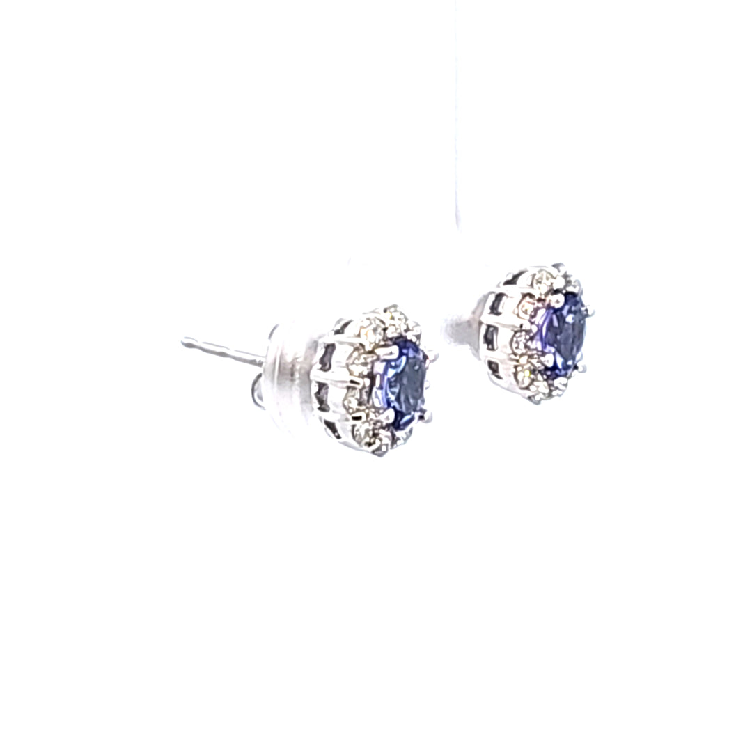 14KW Tanzanite and Diamond Earrings