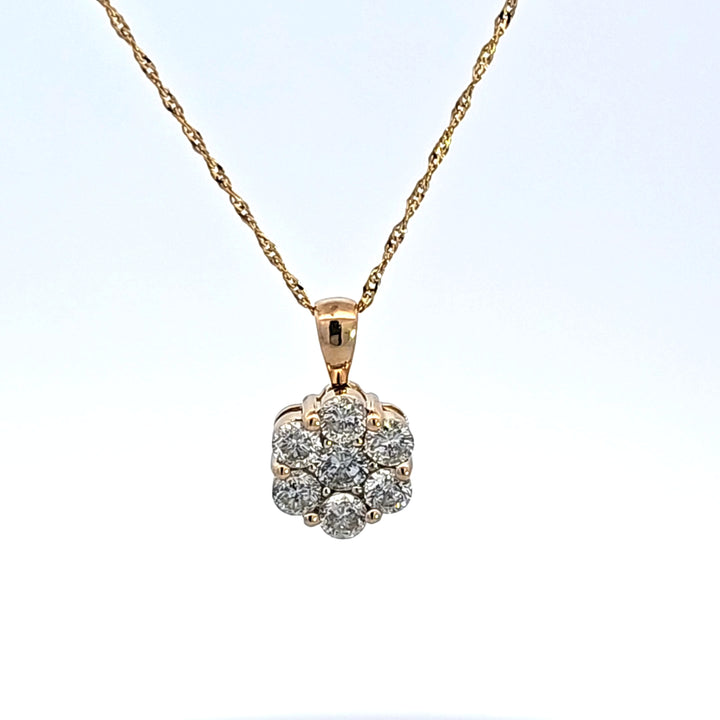 14KY Diamond Cluster Pendant