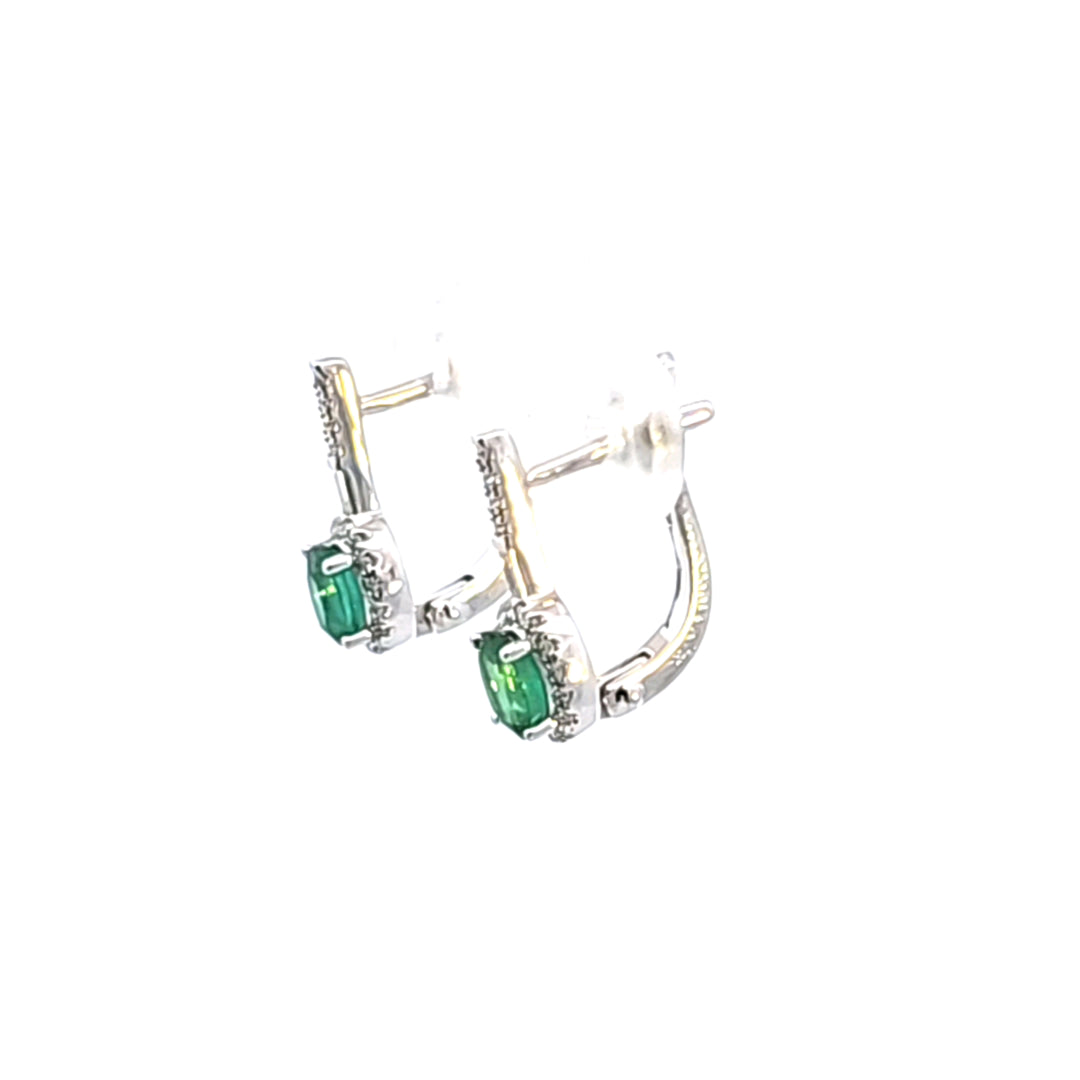 14KW Emerald and Diamond Earrings