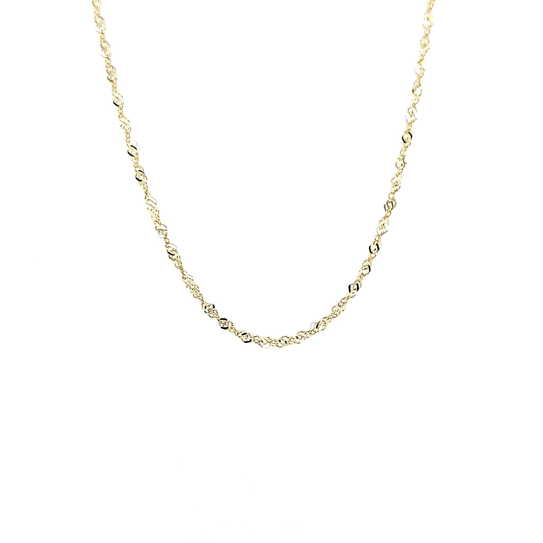 Yellow 14 Karat Singapore Chain Length 16