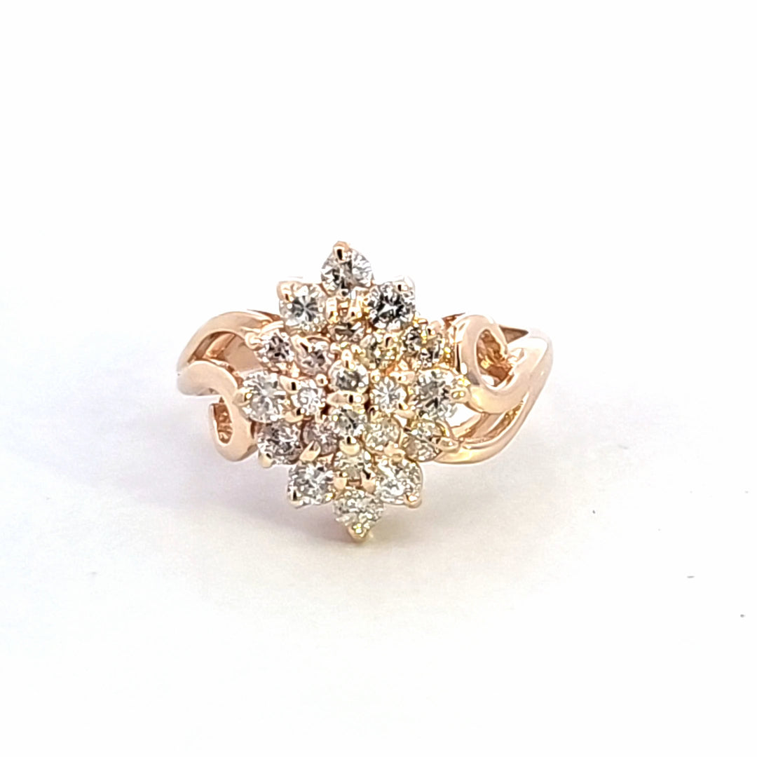 14KY Diamond Cluster Estate Ring