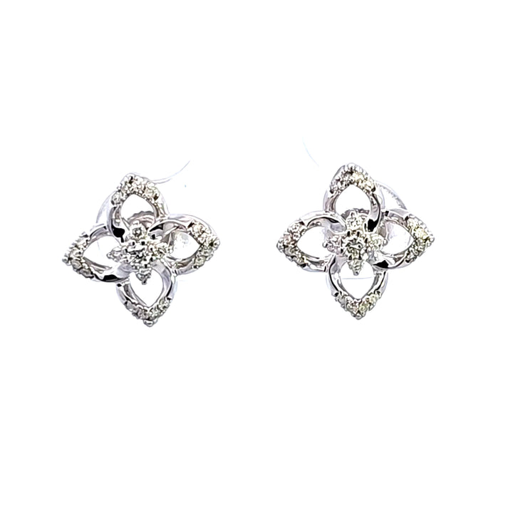 14KW Diamond Floral Earrings