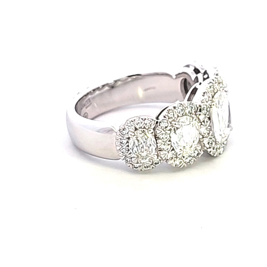 18KW Crisscut Diamond Anniversary Ring