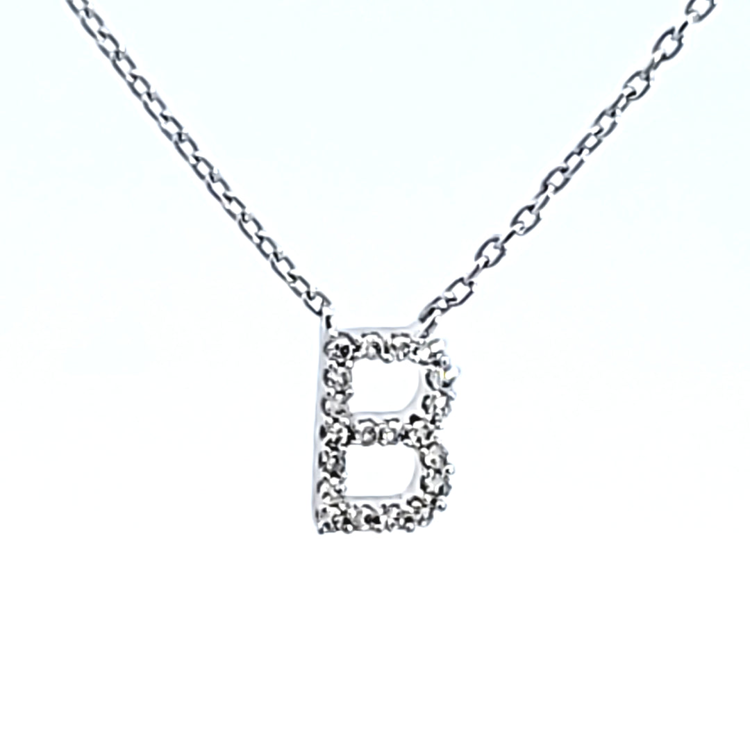 10KW Diamond Initial B Necklace